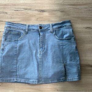 Stretchy Denim Mini Skort